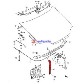 Suzuki Swift Zárhíd merevítő 96-ig Bontott alkatrész