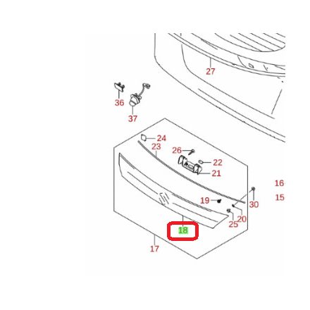 Suzuki Vitara 2015-től Csomagtér ajtó kilincs Gyári új termék